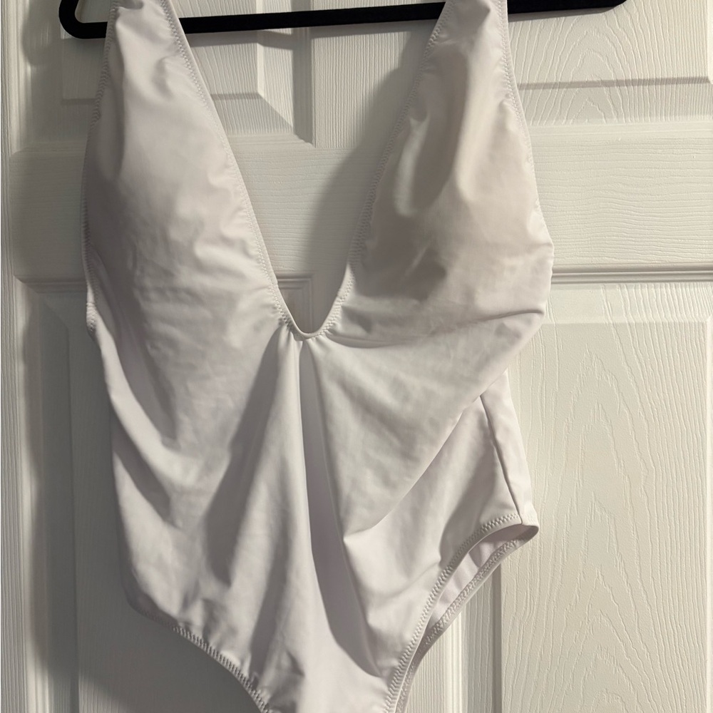 Elegant White One-Piece Swimsuit